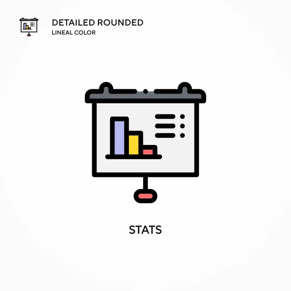 Statistik Vektör Simgesi Modern Vektör Illüstrasyon Kavramları Düzenlemesi Kişiselleştirmesi Kolay — Stok Vektör