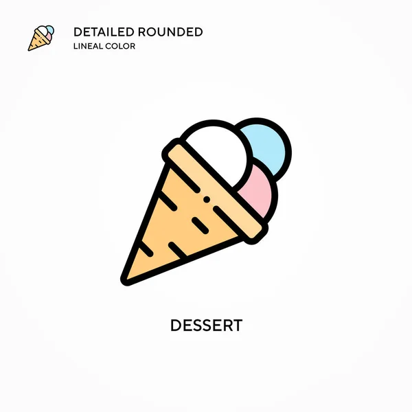 Icono Vector Postre Conceptos Modernos Ilustración Vectorial Fácil Editar Personalizar — Archivo Imágenes Vectoriales