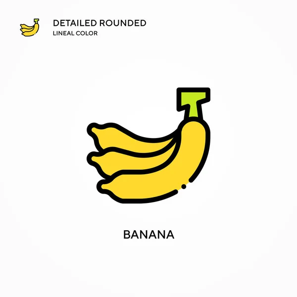 Icono Vector Plátano Conceptos Modernos Ilustración Vectorial Fácil Editar Personalizar — Archivo Imágenes Vectoriales