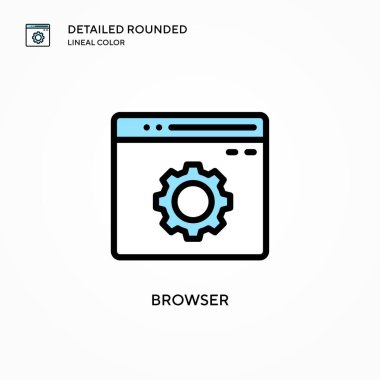 Tarayıcı vektör simgesi. Modern vektör illüstrasyon kavramları. Düzenlemesi ve kişiselleştirmesi kolay.
