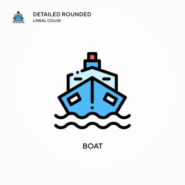 Tekne vektör simgesi. Modern vektör illüstrasyon kavramları. Düzenlemesi ve kişiselleştirmesi kolay.