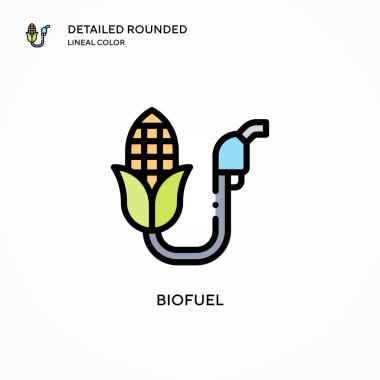 Biyoyakıt vektör simgesi. Modern vektör illüstrasyon kavramları. Düzenlemesi ve kişiselleştirmesi kolay.