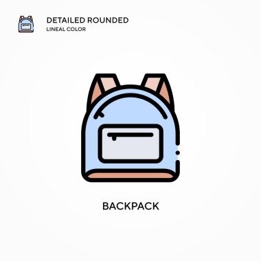 Sırt çantası vektör simgesi. Modern vektör illüstrasyon kavramları. Düzenlemesi ve kişiselleştirmesi kolay.