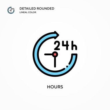 Saatlik vektör simgesi. Modern vektör illüstrasyon kavramları. Düzenlemesi ve kişiselleştirmesi kolay.