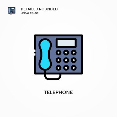Telefon vektör simgesi. Modern vektör illüstrasyon kavramları. Düzenlemesi ve kişiselleştirmesi kolay.