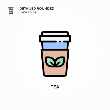 Çay vektör simgesi. Modern vektör illüstrasyon kavramları. Düzenlemesi ve kişiselleştirmesi kolay.