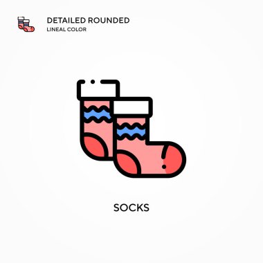 Çorap vektör ikonu. Modern vektör illüstrasyon kavramları. Düzenlemesi ve kişiselleştirmesi kolay.