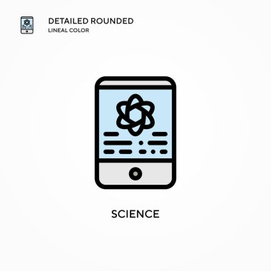 Bilim vektör simgesi. Modern vektör illüstrasyon kavramları. Düzenlemesi ve kişiselleştirmesi kolay.