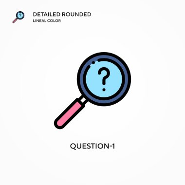 Soru-1 vektör simgesi. Modern vektör illüstrasyon kavramları. Düzenlemesi ve kişiselleştirmesi kolay.