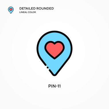 Pin-11 vektör simgesi. Modern vektör illüstrasyon kavramları. Düzenlemesi ve kişiselleştirmesi kolay.