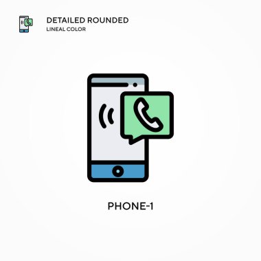Telefon-1 vektör simgesi. Modern vektör illüstrasyon kavramları. Düzenlemesi ve kişiselleştirmesi kolay.