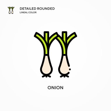Soğan vektör simgesi. Modern vektör illüstrasyon kavramları. Düzenlemesi ve kişiselleştirmesi kolay.