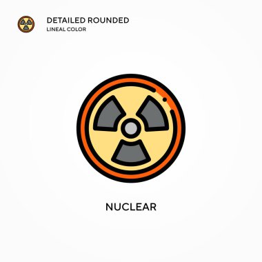 Nükleer vektör simgesi. Modern vektör illüstrasyon kavramları. Düzenlemesi ve kişiselleştirmesi kolay.