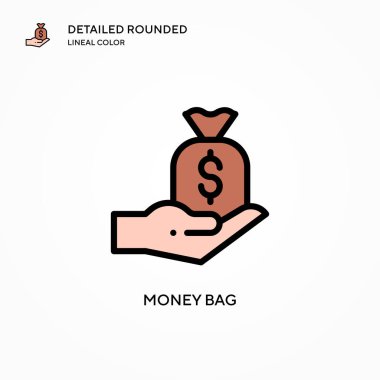 Para çantası vektör simgesi. Modern vektör illüstrasyon kavramları. Düzenlemesi ve kişiselleştirmesi kolay.