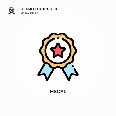 Madalya vektör simgesi. Modern vektör illüstrasyon kavramları. Düzenlemesi ve kişiselleştirmesi kolay.