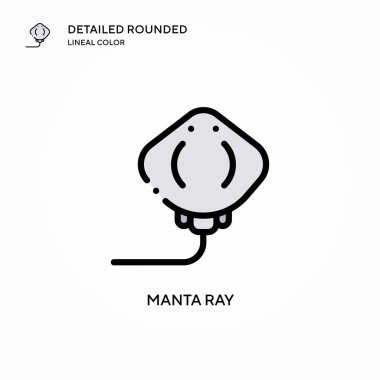 Manta ışını vektör simgesi. Modern vektör illüstrasyon kavramları. Düzenlemesi ve kişiselleştirmesi kolay.