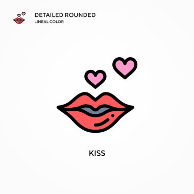 Öpücük vektör simgesi. Modern vektör illüstrasyon kavramları. Düzenlemesi ve kişiselleştirmesi kolay.