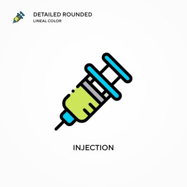 Enjeksiyon vektör simgesi. Modern vektör illüstrasyon kavramları. Düzenlemesi ve kişiselleştirmesi kolay.