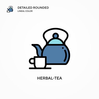 Bitki çayı vektör ikonu. Modern vektör illüstrasyon kavramları. Düzenlemesi ve kişiselleştirmesi kolay.