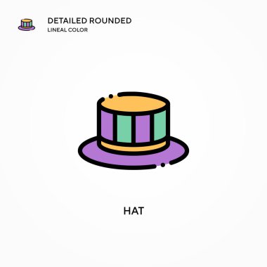 Şapka vektör simgesi. Modern vektör illüstrasyon kavramları. Düzenlemesi ve kişiselleştirmesi kolay.
