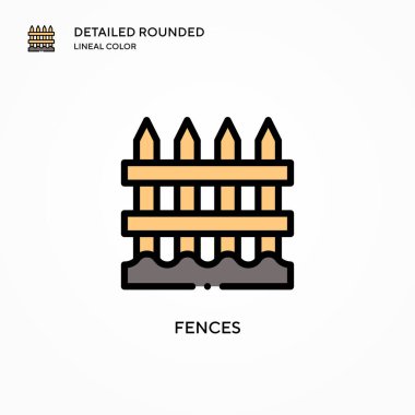 Çit vektör simgesi. Modern vektör illüstrasyon kavramları. Düzenlemesi ve kişiselleştirmesi kolay.