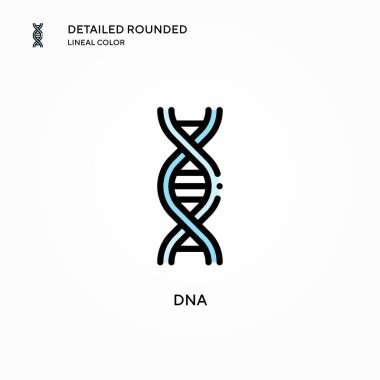 DNA vektör simgesi. Modern vektör illüstrasyon kavramları. Düzenlemesi ve kişiselleştirmesi kolay.