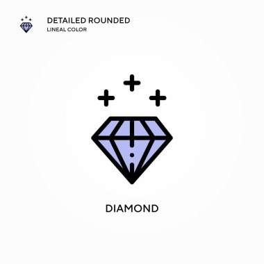 Elmas vektör simgesi. Modern vektör illüstrasyon kavramları. Düzenlemesi ve kişiselleştirmesi kolay.