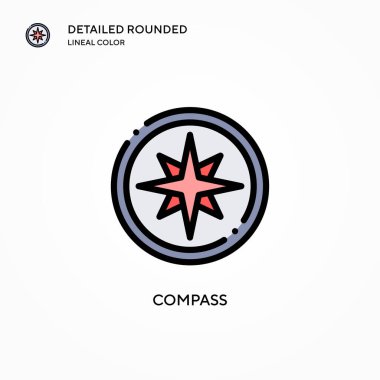 Pusula vektör simgesi. Modern vektör illüstrasyon kavramları. Düzenlemesi ve kişiselleştirmesi kolay.