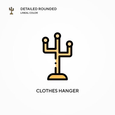Elbise askısı vektör ikonu. Modern vektör illüstrasyon kavramları. Düzenlemesi ve kişiselleştirmesi kolay.