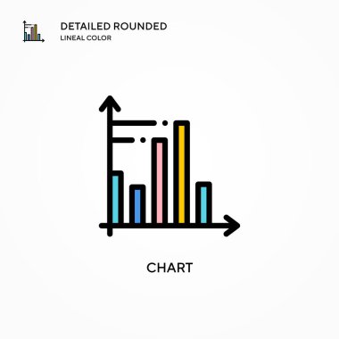 Çizelge vektör simgesi. Modern vektör illüstrasyon kavramları. Düzenlemesi ve kişiselleştirmesi kolay.