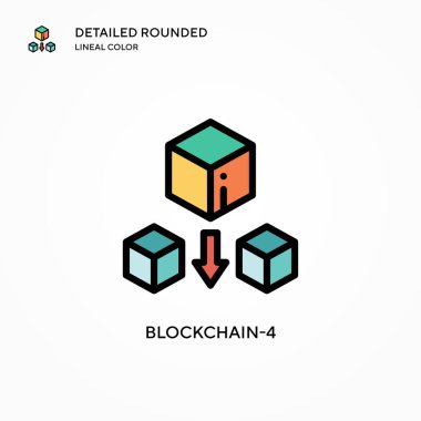 Blockchain-4 vektör simgesi. Modern vektör illüstrasyon kavramları. Düzenlemesi ve kişiselleştirmesi kolay.