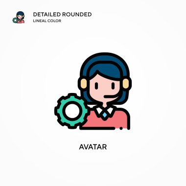 Avatar vektör simgesi. Modern vektör illüstrasyon kavramları. Düzenlemesi ve kişiselleştirmesi kolay.