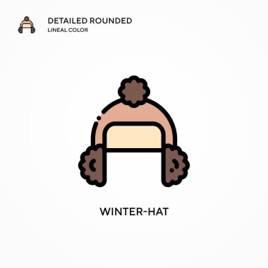 Kış şapkası vektör simgesi. Modern vektör illüstrasyon kavramları. Düzenlemesi ve kişiselleştirmesi kolay.