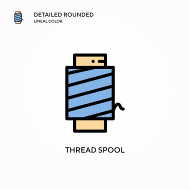 İplik makarası vektör simgesi. Modern vektör illüstrasyon kavramları. Düzenlemesi ve kişiselleştirmesi kolay.