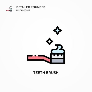 Diş fırçası vektör simgesi. Modern vektör illüstrasyon kavramları. Düzenlemesi ve kişiselleştirmesi kolay.