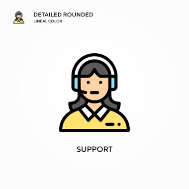 Vektör simgesini destekle. Modern vektör illüstrasyon kavramları. Düzenlemesi ve kişiselleştirmesi kolay.