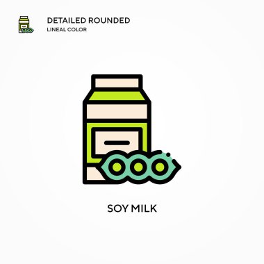 Soya sütü ikonu. Modern vektör illüstrasyon kavramları. Düzenlemesi ve kişiselleştirmesi kolay.