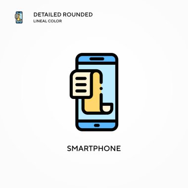 Akıllı telefon vektör simgesi. Modern vektör illüstrasyon kavramları. Düzenlemesi ve kişiselleştirmesi kolay.