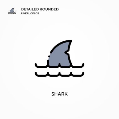 Köpekbalığı vektör simgesi. Modern vektör illüstrasyon kavramları. Düzenlemesi ve kişiselleştirmesi kolay.