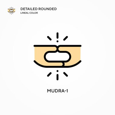 Mudra-1 vektör simgesi. Modern vektör illüstrasyon kavramları. Düzenlemesi ve kişiselleştirmesi kolay.