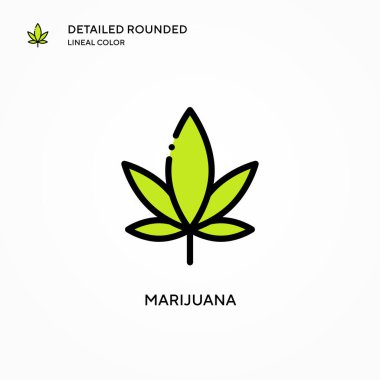 Marihuana vektör simgesi. Modern vektör illüstrasyon kavramları. Düzenlemesi ve kişiselleştirmesi kolay.