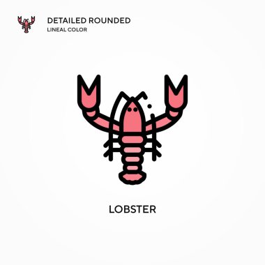 Istakoz vektör simgesi. Modern vektör illüstrasyon kavramları. Düzenlemesi ve kişiselleştirmesi kolay.