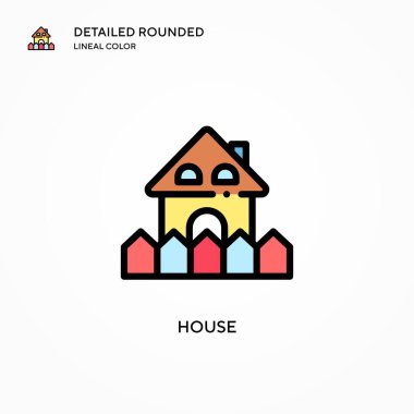 Ev vektör simgesi. Modern vektör illüstrasyon kavramları. Düzenlemesi ve kişiselleştirmesi kolay.