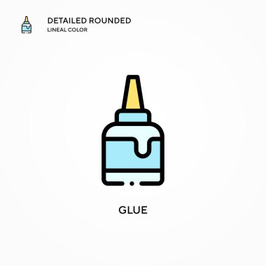 Yapıştırıcı vektör simgesi. Modern vektör illüstrasyon kavramları. Düzenlemesi ve kişiselleştirmesi kolay.