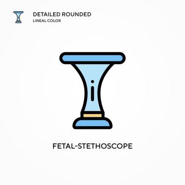 Fetal stetoskop vektör ikonu. Modern vektör illüstrasyon kavramları. Düzenlemesi ve kişiselleştirmesi kolay.
