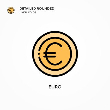 Euro vektör simgesi. Modern vektör illüstrasyon kavramları. Düzenlemesi ve kişiselleştirmesi kolay.