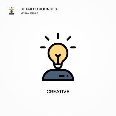 Yaratıcı vektör simgesi. Modern vektör illüstrasyon kavramları. Düzenlemesi ve kişiselleştirmesi kolay.