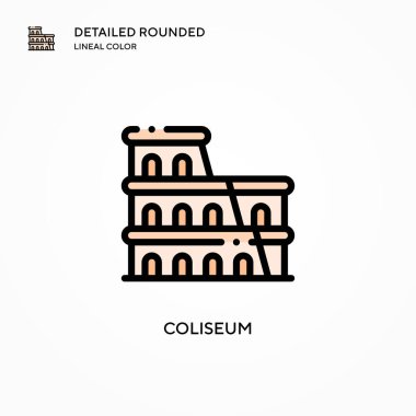 Kolezyum vektör simgesi. Modern vektör illüstrasyon kavramları. Düzenlemesi ve kişiselleştirmesi kolay.