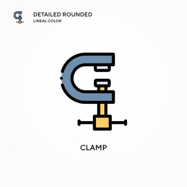 Klemp vektör simgesi. Modern vektör illüstrasyon kavramları. Düzenlemesi ve kişiselleştirmesi kolay.