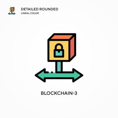 Blokzincir3 vektör simgesi. Modern vektör illüstrasyon kavramları. Düzenlemesi ve kişiselleştirmesi kolay.
